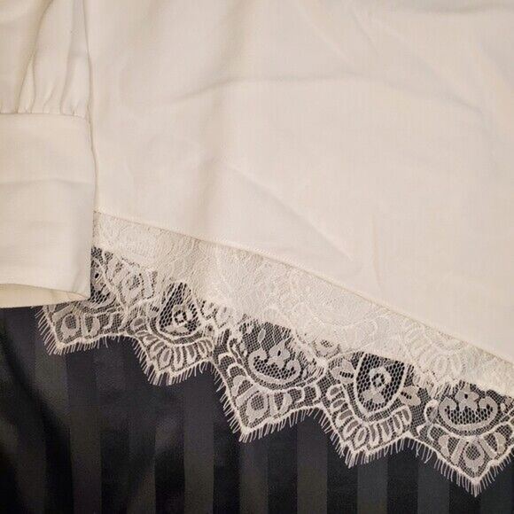 Zara Woman Plunge V Neck White Lace Blouse SZ Small - Picture 6 of 10
